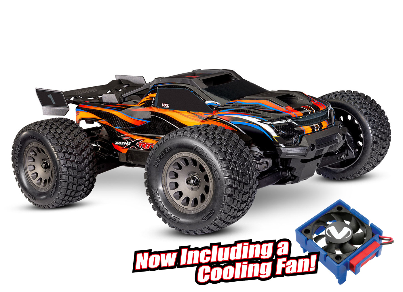 Traxxas Mini XRT RTR TQi VXL-3s Orange - USB-C Charger / 2s LiPo
