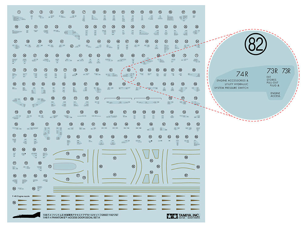TAMIYA 12692 1/48 Scale F-4 Phantom II T Decal Set A - 2