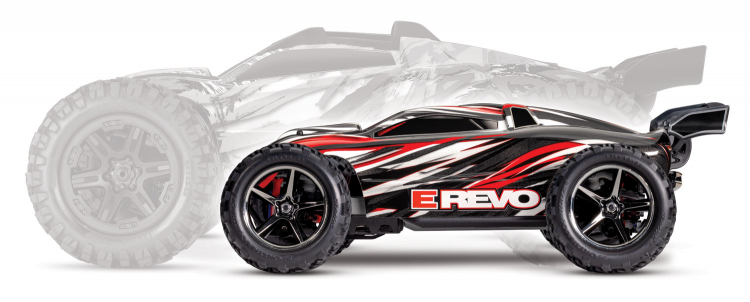 Traxxas E-Revo 1/16 4WD RTR TQ Röd - USB-C Med Batt/Laddare - 8