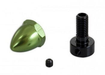 Adapter and spinner 3mm axle green/black MRT