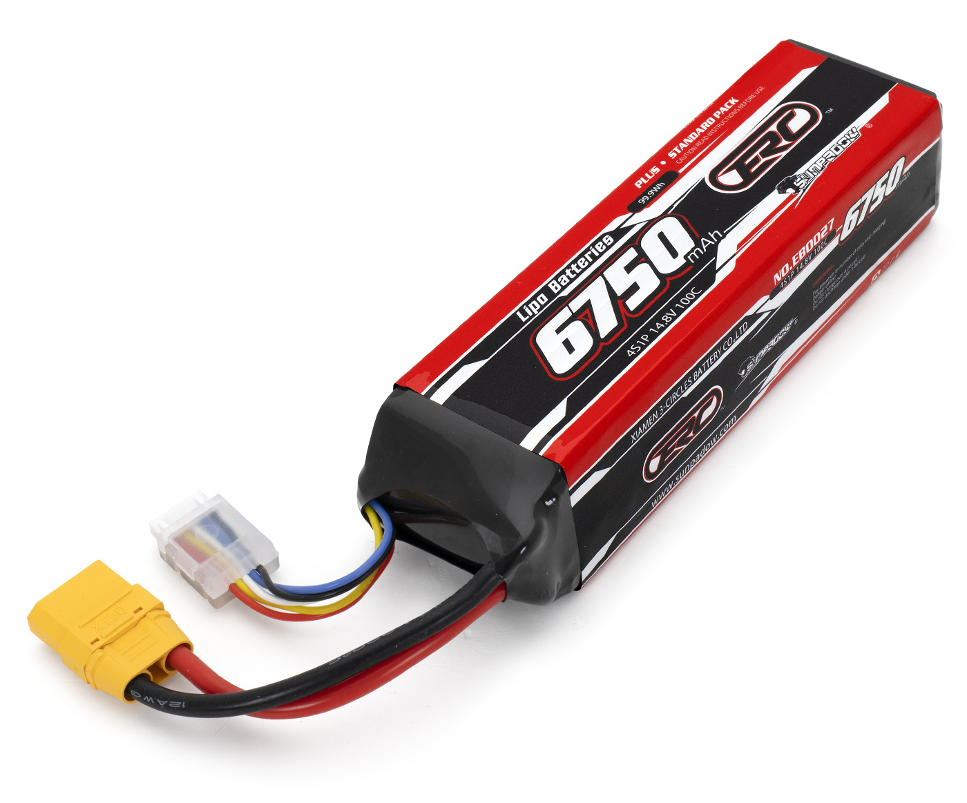 Sunpadow 283754 Li-Po Batteri 4S 14,8V 6750mAh 100C XT90-Kontakt
