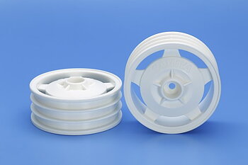 Tamiya 22044 2WD Buggy Front Star-Dish Wheels (Hex Hub, White)