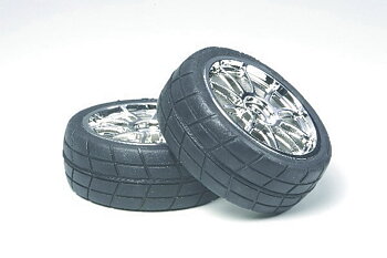 TAMIYA 53956 10-S hjul m/ limmade däck 2stk 24mm