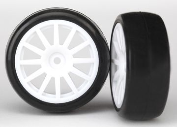 Traxxas 7572 Däck & Fälg Slicks/12-Eker Vit LaTrax Rally (2)