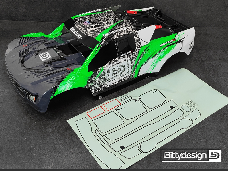 BITTYDESIGN BDTRX7-FLCK-PPG FALCON-X 1/7 Green for TRAXXAS UDR 1.5 mm