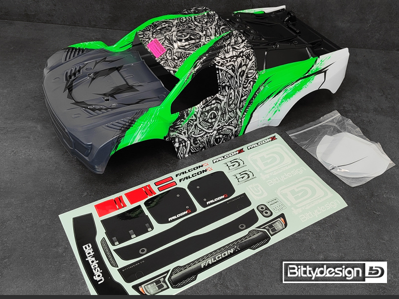 BITTYDESIGN BDTRX7-FLCK-PPG FALCON-X 1/7 Green for TRAXXAS UDR 1.5 mm - 3