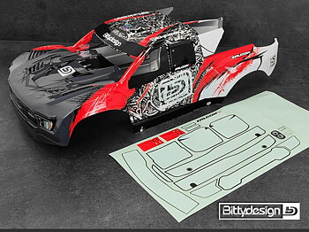 BITTYDESIGN BDTRX7-FLCK-PPR FALCON-X 1/7 Röd för TRAXXAS UDR 1.5mm