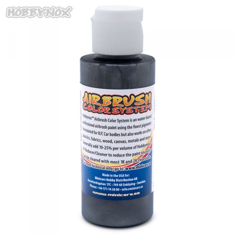 Hobbynox Airbrush Color Pearl Charcoal Grå 60ml - 3