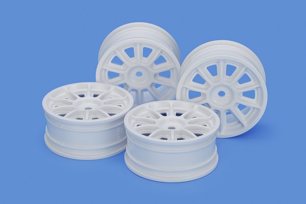 TAMIYA TH 10-Spoke Wheels (White) (24mm Width, Offset 0) 22067
