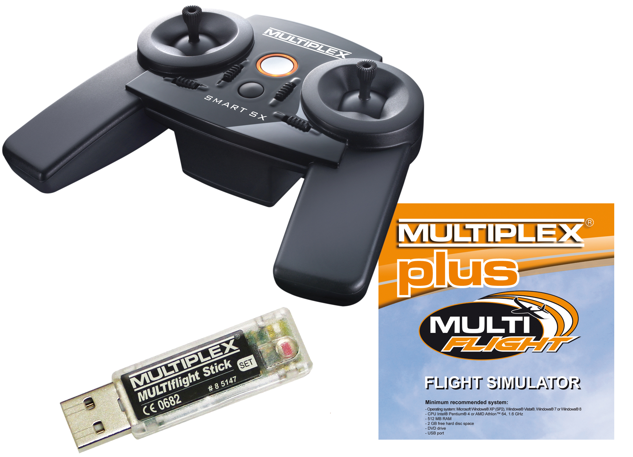 Multiplex Flygsimulator MultiFlight Plus Set med Smart SX 6 Mode 2/4