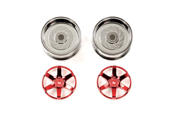 TAMIYA 54551 2pc 6spk Red Whl 26mm Off+2