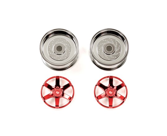 TAMIYA 54551 2pc 6spk Red Whl 26mm Off+2 - 2