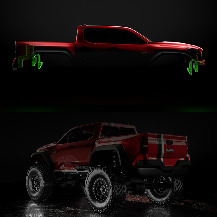 BITTYDESIGN T-400 1/18 Kaross Traxxas TRX-4M (Omålad/Klippt) - 9