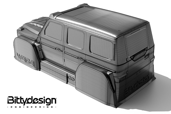 BITTYDESIGN W464 1/18 Kaross Traxxas TRX-4M (Omålad/Klippt) - 3