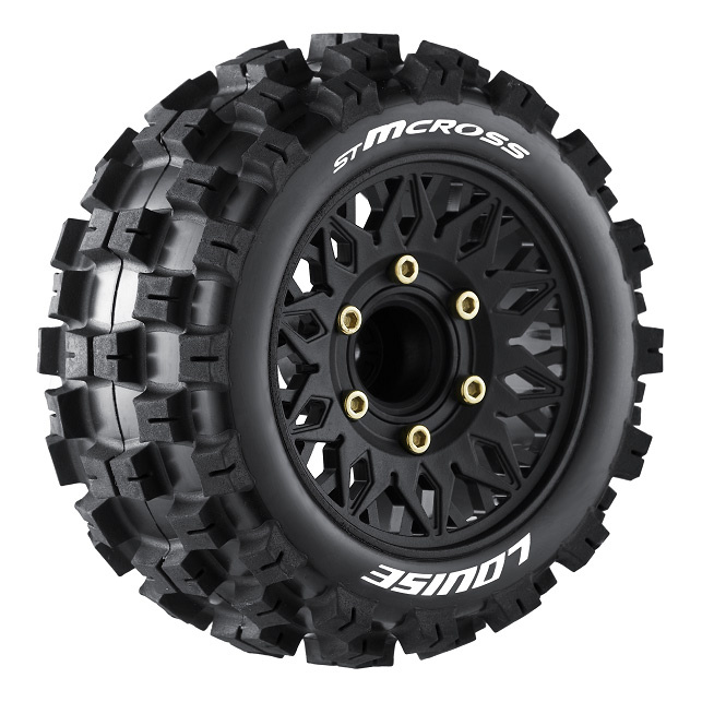 Louise RC World Däck & Fälg ST-MCROSS 1/10 Soft (Lös 12, 14 & 17mm Hex) (2)