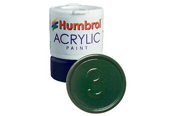 Humbrol 3 Acrylic Brunswick Green 14ml - Blank