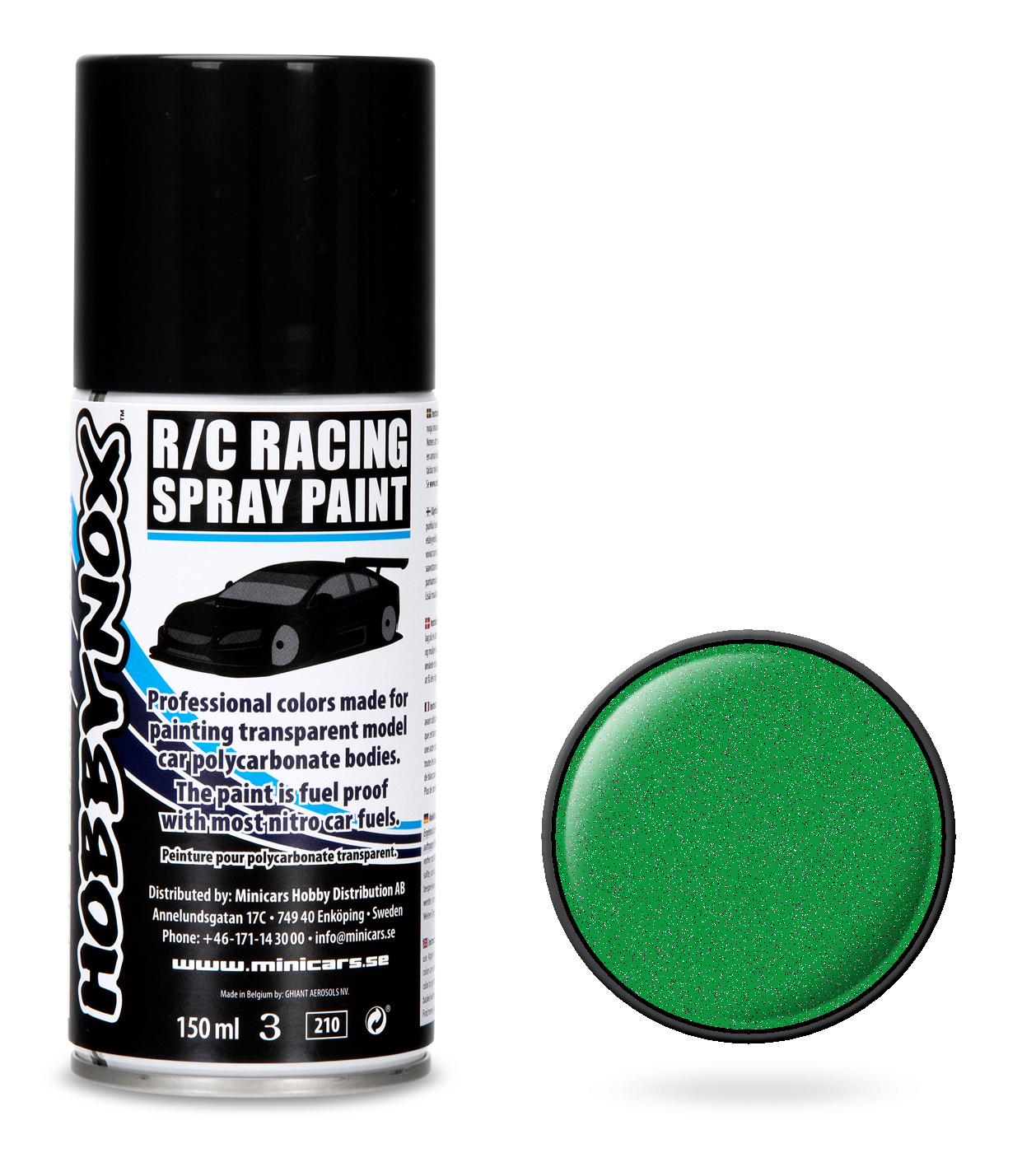 Hobbynox HN1204 Metallic Green R/C Racing Spray Paint 150 ml