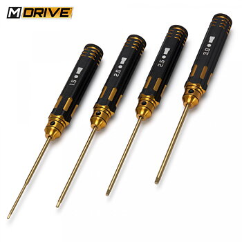 M-Drive 21000 Pro TiN Insexnyckel Rak Set - 1.5, 2, 2.5 & 3mm