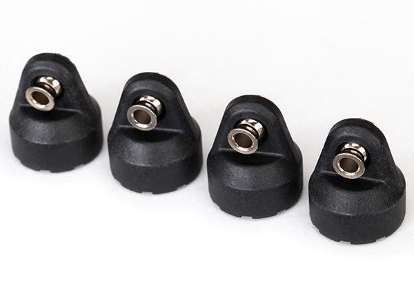 Shock Caps with Hollow Balls Black (4)