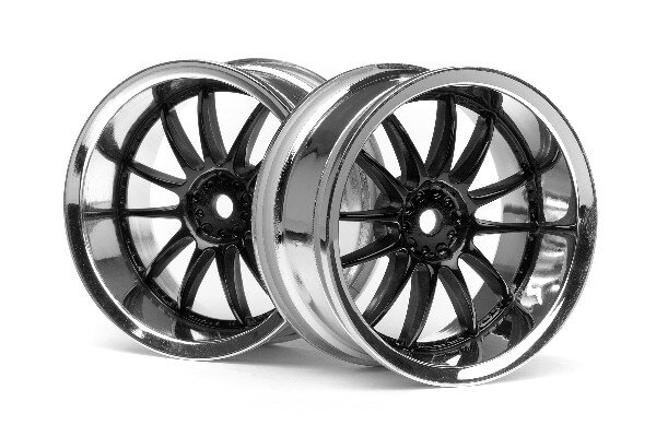 HPI HP3287 Work XSA 02C Wheel 26mm Chrome/Black (6mm Offset)