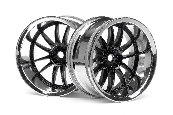 HPI HP3288 Work XSA 02C Wheel 26mm Chrome/Black (9mm Offset)
