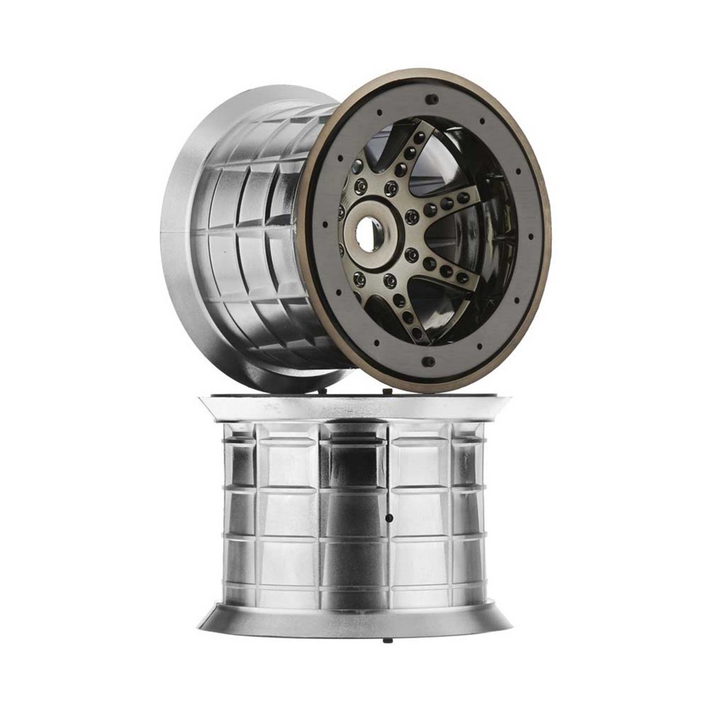 Axial AX8046 Oversize Beadlock 8-Spk Blk Chrm (2)