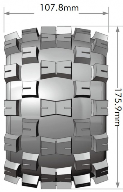 LOUISE RC WORLD L-T3276X Däck & Fälg MT-MCROSS 3,8" Sport (Lös 17mm Hex 0" & 1/2" Offset) (2) - 2