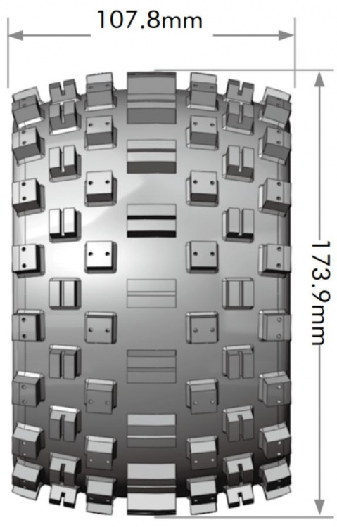 LOUISE RC WORLD L-T3277X Däck & Fälg MT-MCROSS 3,8" Sport (Lös 17mm Hex 0" & 1/2" Offset) (2) - 2