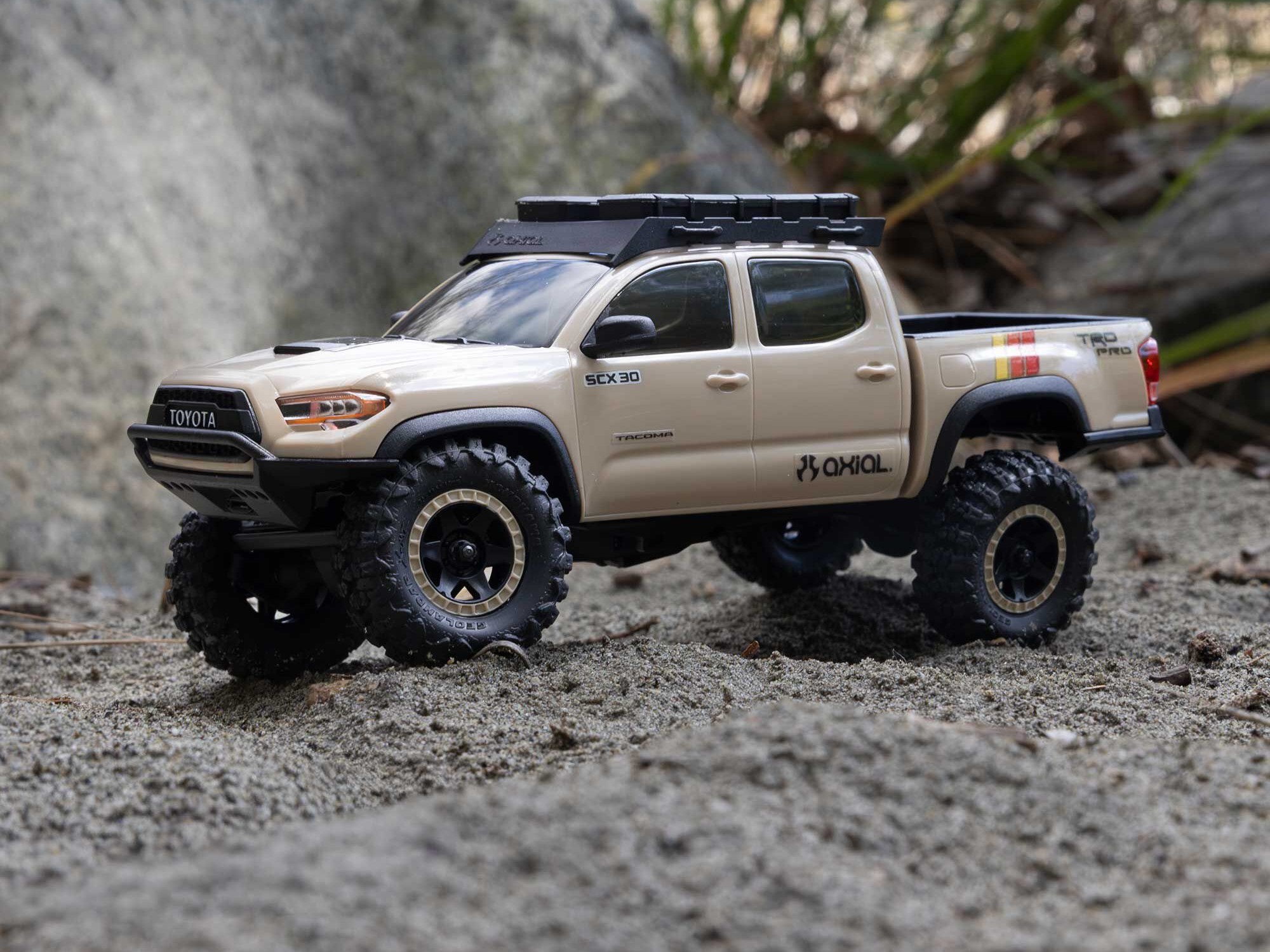 Axial 1/30 SCX30 Toyota Tacoma TRD Pro Overland Edition 4X4 RTR Brushed Rock Crawler, Tan - 29