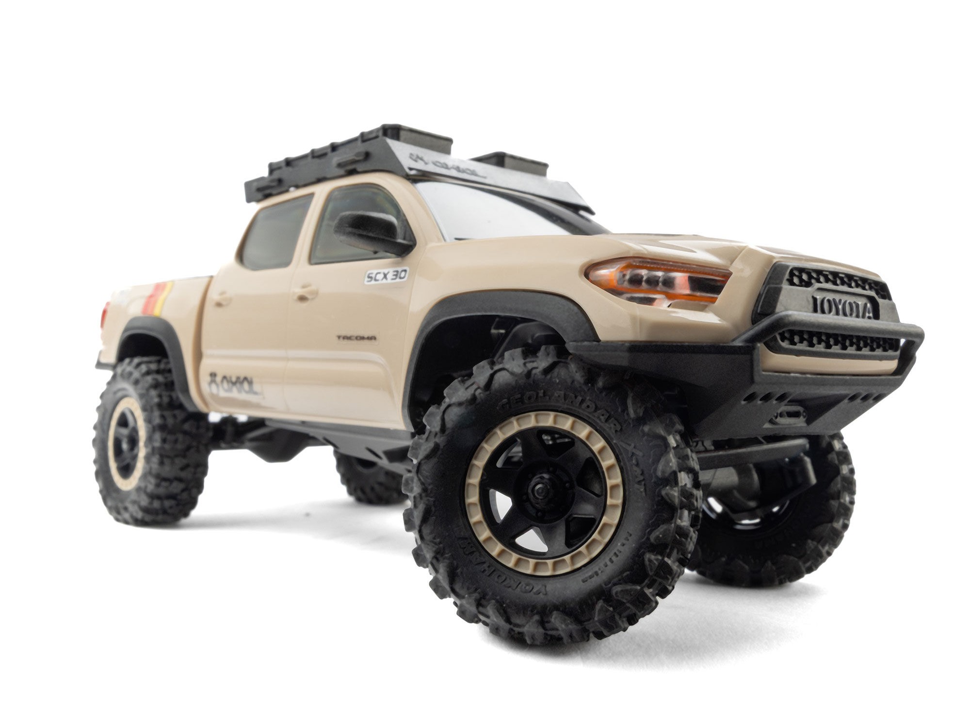 Axial 1/30 SCX30 Toyota Tacoma TRD Pro Overland Edition 4X4 RTR Brushed Rock Crawler, Tan - 7