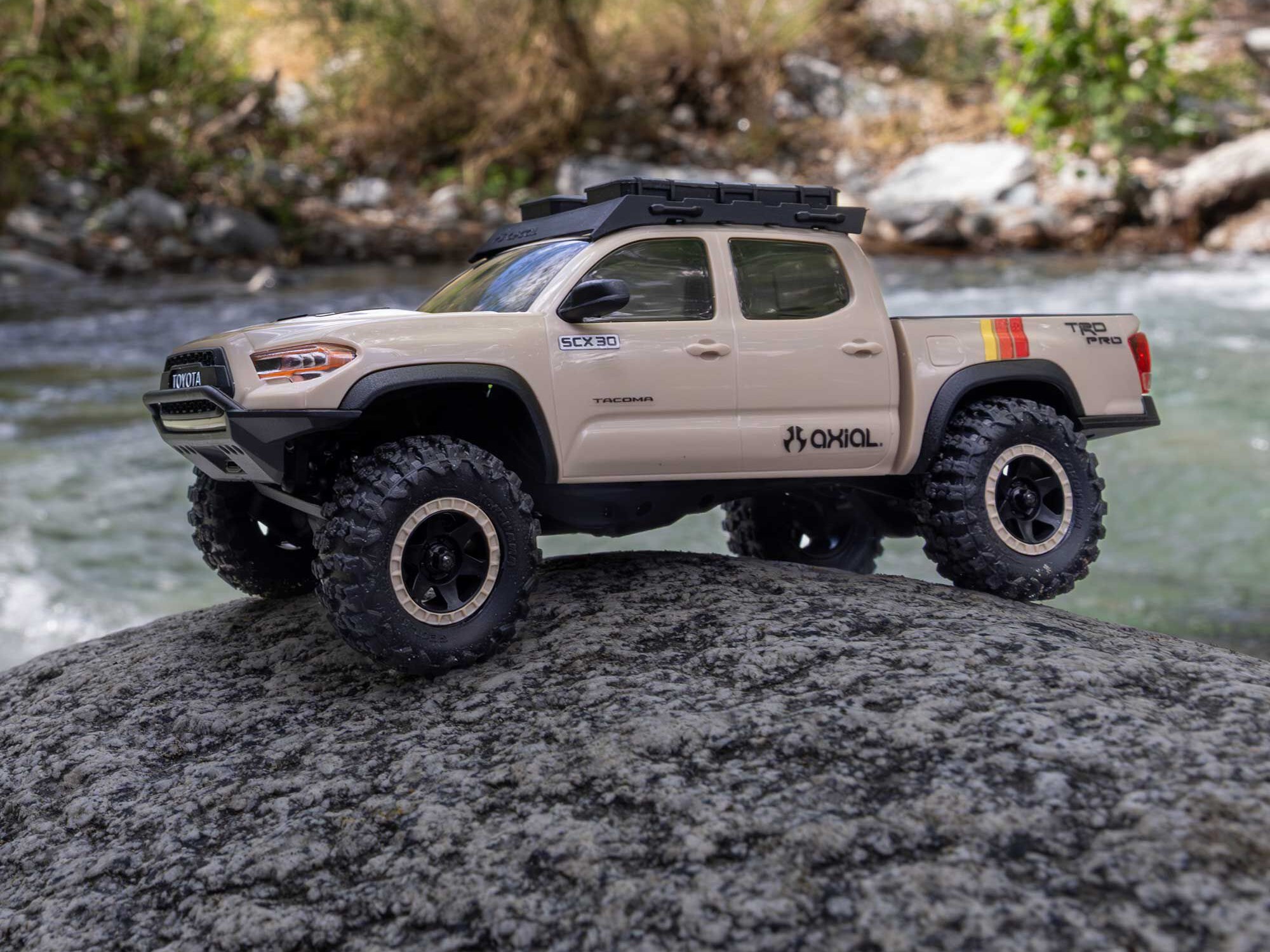 Axial 1/30 SCX30 Toyota Tacoma TRD Pro Overland Edition 4X4 RTR Brushed Rock Crawler, Tan - 30
