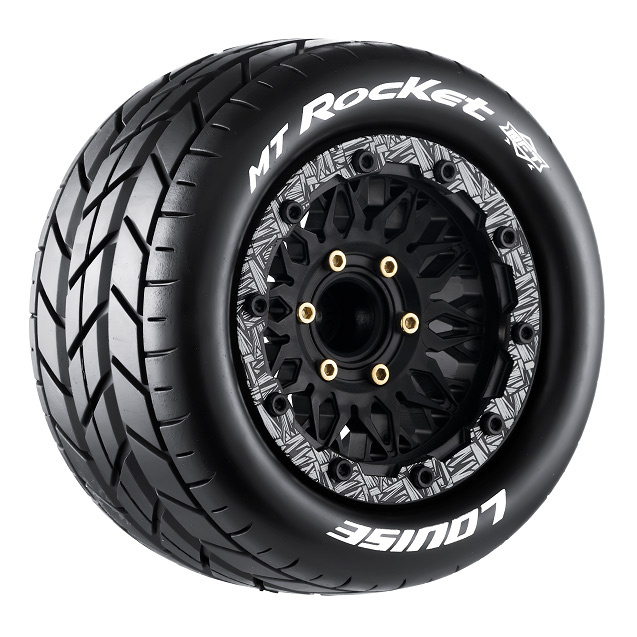 LOUISE RC WORLD L-T3307SX Däck & Fälg MT-ROCKET 1/10 MAXX Soft MFT (Lös 12, 14 & 17mm Hex) (2)