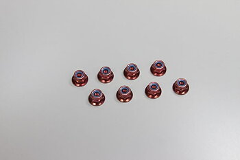 Kyosho 1-N4056FN-R Nylon Lock Flanged Steel Nuts Red M4x5.6mm (8) Kyosho