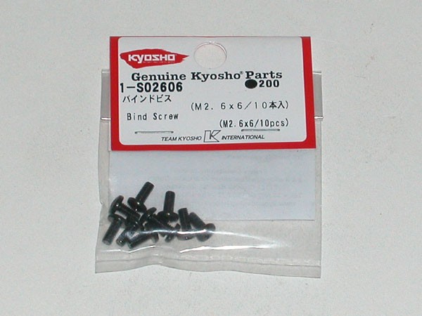 Kyosho 1-S02606 Bind Head Metallic Screws M2.6x6mm (10) Kyosho