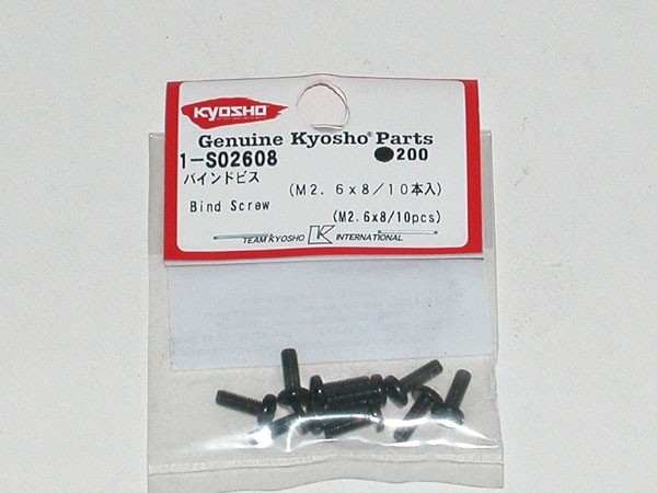 Kyosho 1-S02608 Bind Head Metallic Screws M2.6x8mm (10) Kyosho