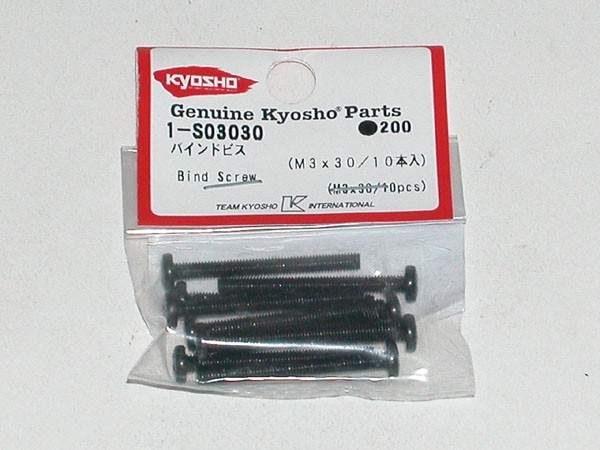 Kyosho 1-S03030 Bind Head 3X30mm Metallic Screws (10) / Fazer Manifold