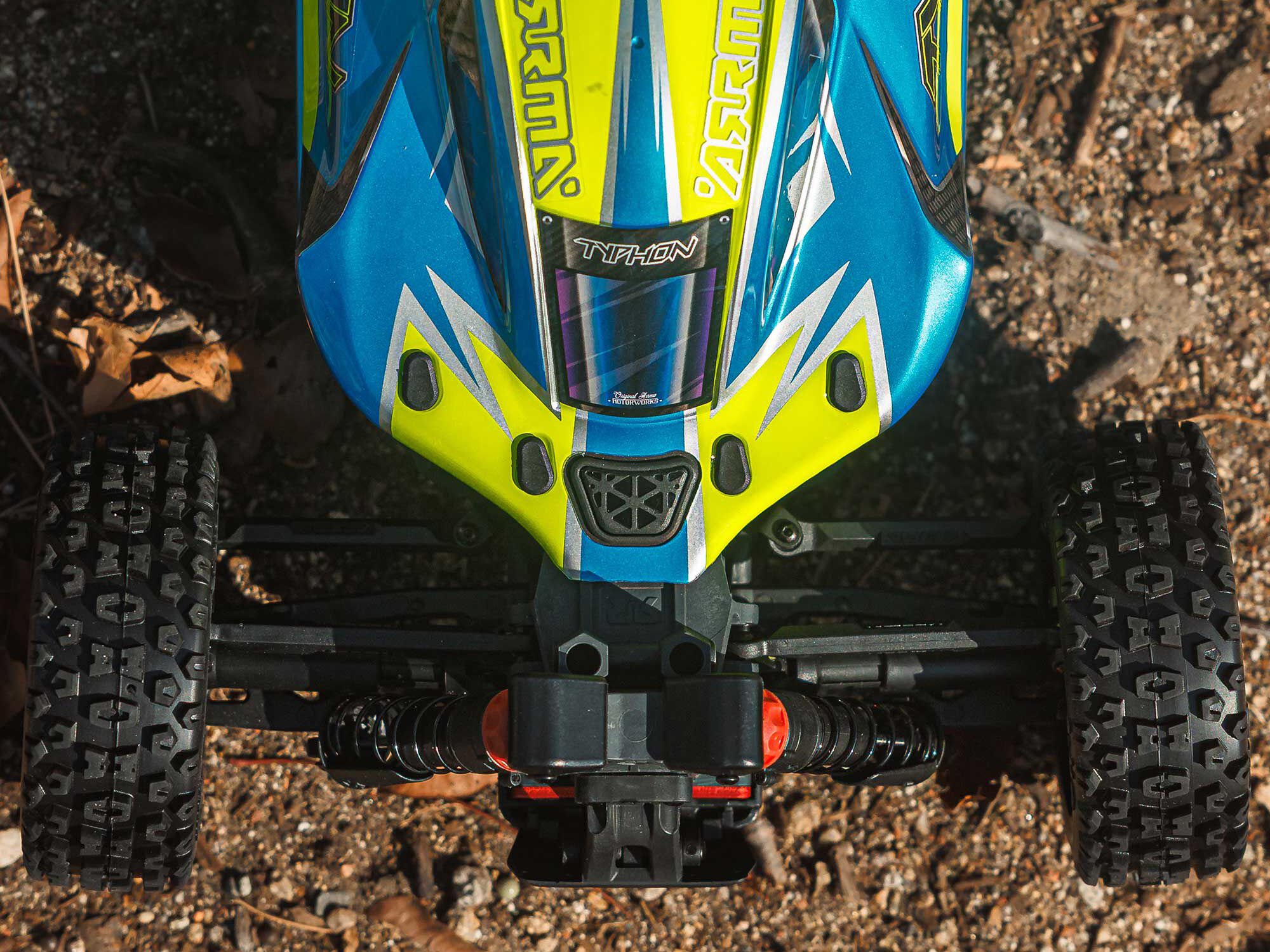 Arrma ARA4206V4T1 1/8 TYPHON MEGA 665 4X4 RTR Brushed Buggy, Blue - 20