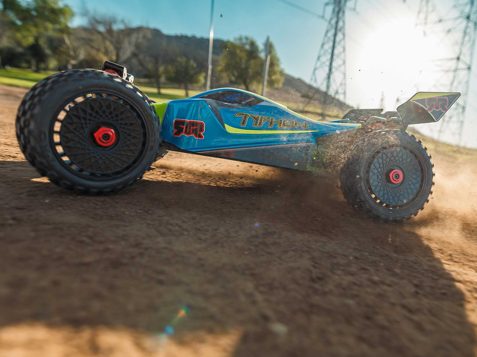 Arrma ARA4206V4T1 1/8 TYPHON MEGA 665 4X4 RTR Brushed Buggy, Blue - 23