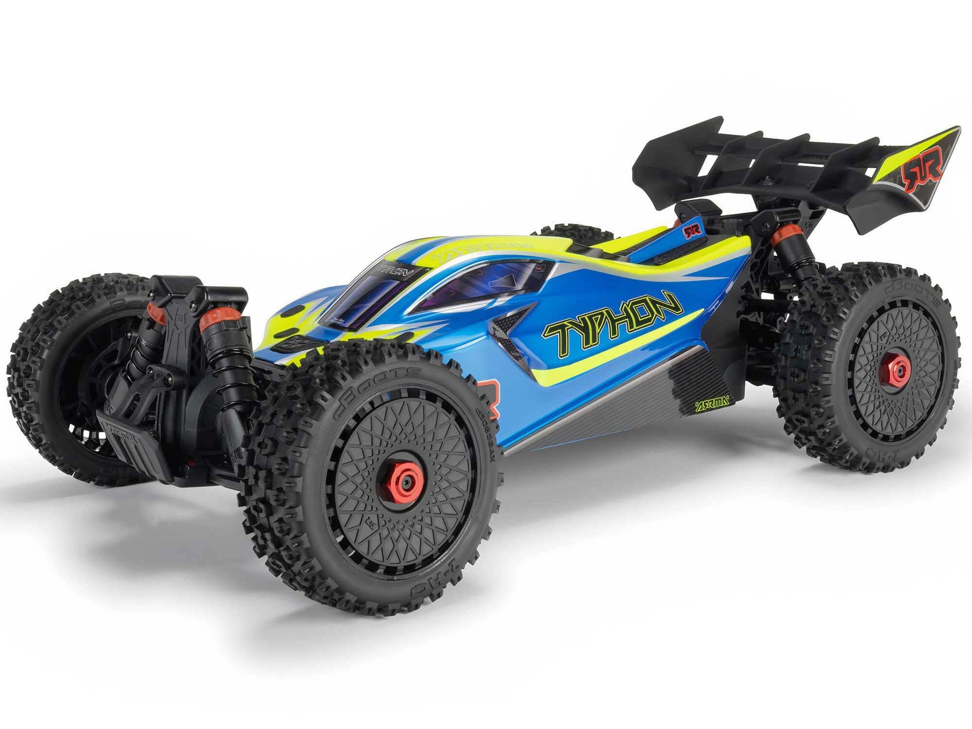 Arrma ARA4206V4T1 1/8 TYPHON MEGA 665 4X4 RTR Brushed Buggy, Blue