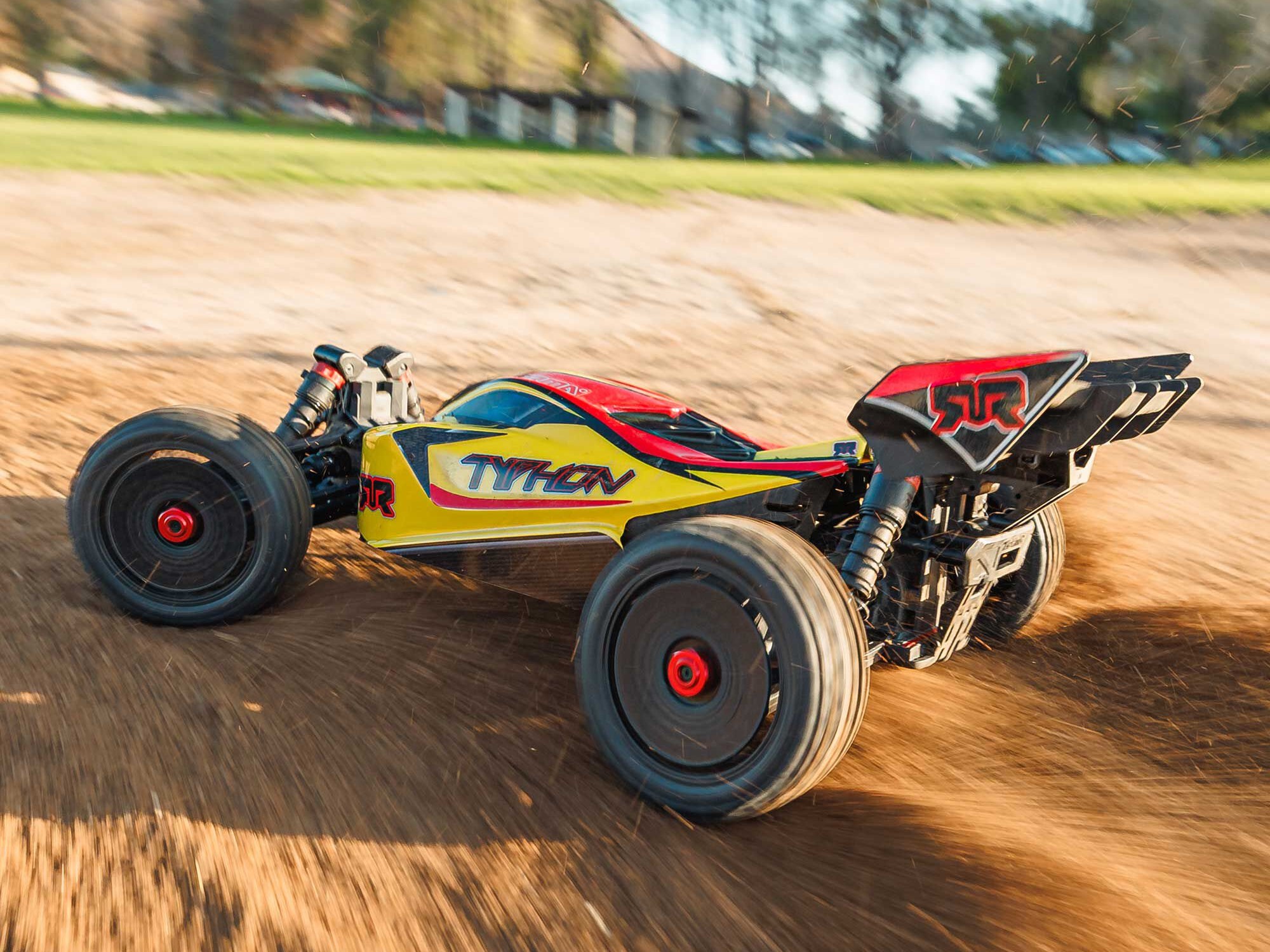 Arrma ARA4206V4T2 1/8 TYPHON MEGA 665 4X4 RTR Brushed Buggy, Yellow - 21