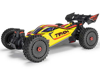 Arrma ARA4206V4T2 1/8 TYPHON MEGA 665 4X4 RTR Brushed Buggy, Yellow