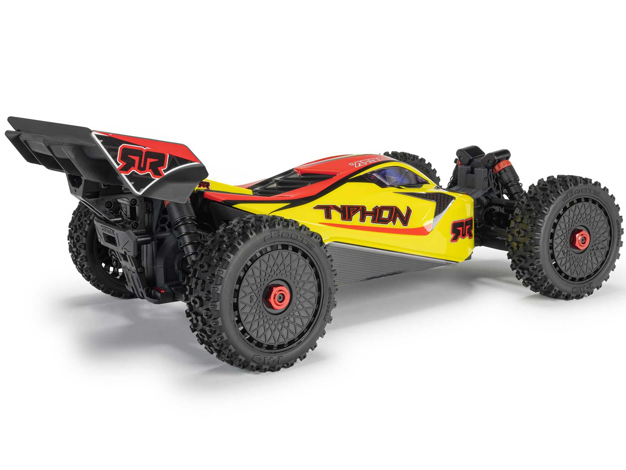Arrma ARA4206V4T2 1/8 TYPHON MEGA 665 4X4 RTR Brushed Buggy, Yellow - 3