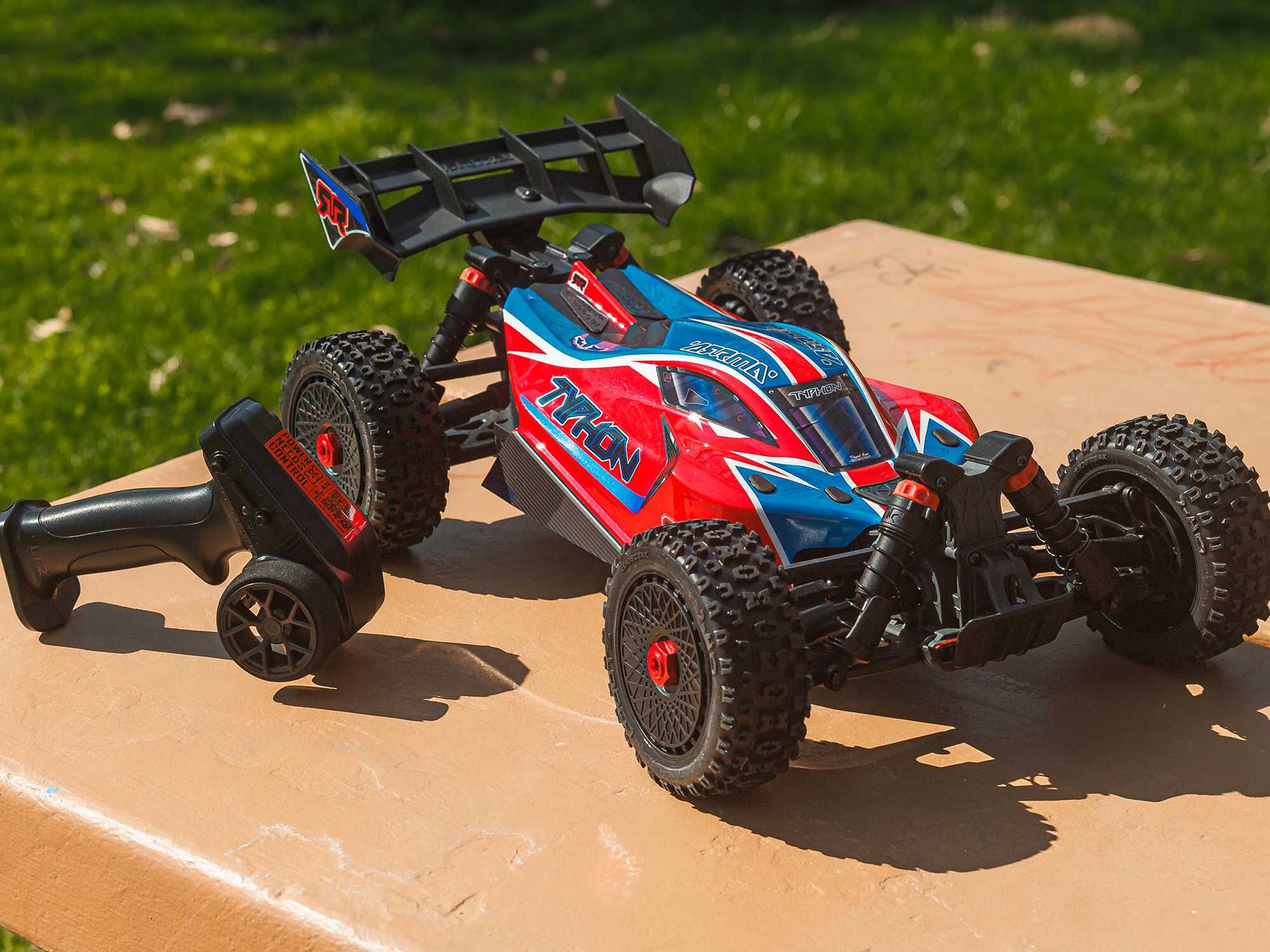 Arrma ARA4206V4T3 1/8 TYPHON MEGA 665 4X4 RTR Brushed Buggy, Red - 21
