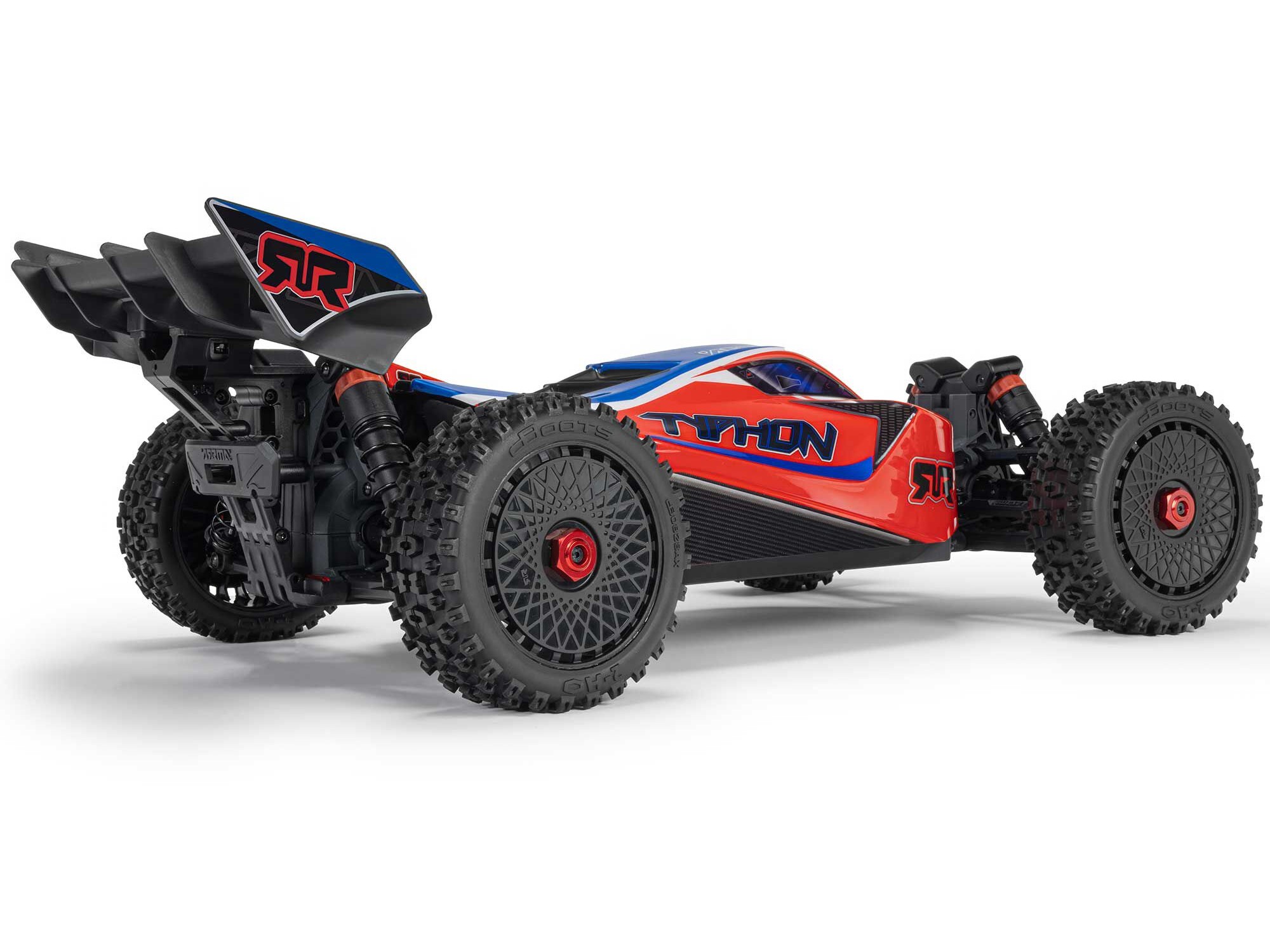 Arrma ARA4206V4T3 1/8 TYPHON MEGA 665 4X4 RTR Brushed Buggy, Red - 2
