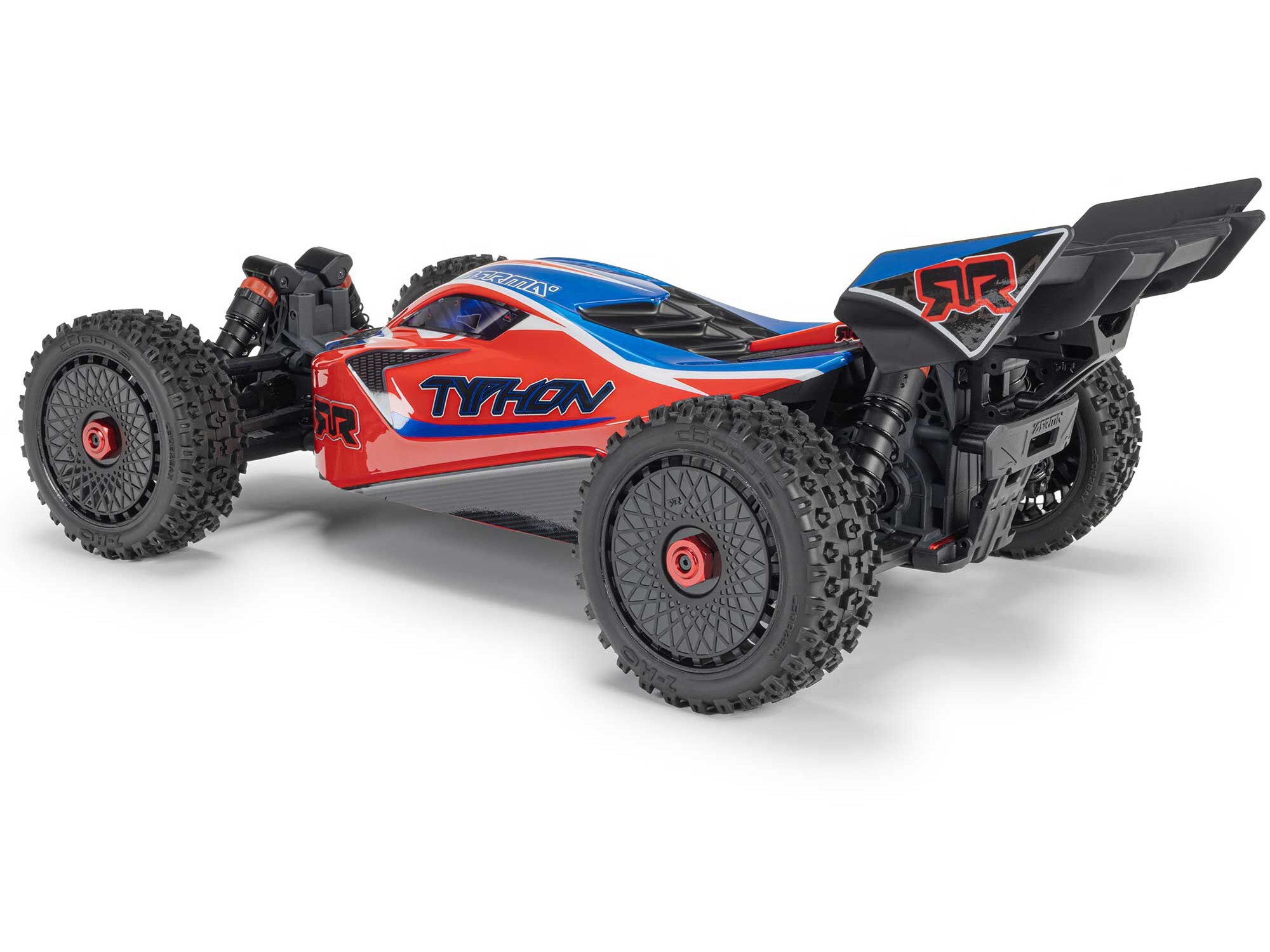 Arrma ARA4206V4T3 1/8 TYPHON MEGA 665 4X4 RTR Brushed Buggy, Red - 3