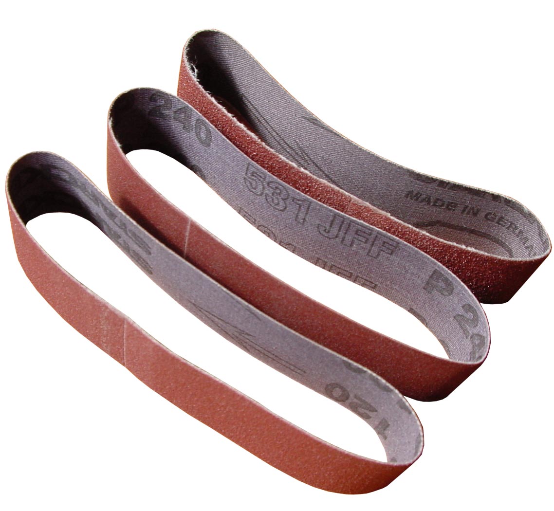 Grinding Belt Set, Coarse, Medium, Fine, 25 mm Wide