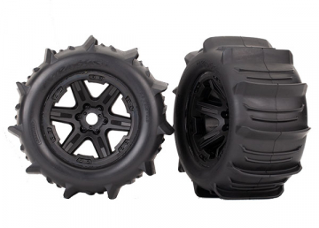 Traxxas 8674 Däck & Fälg Paddel/Carbide Svart 3.8" TSM (2)