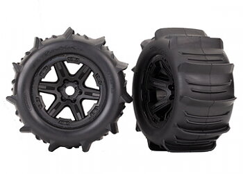 Traxxas 8674 Däck & Fälg Paddel/Carbide Svart 3.8" TSM (2)
