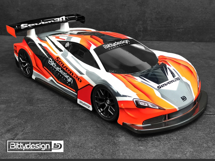 Bittydesign Body Seven20 (Clear) 1/10 GT 190mm - 11