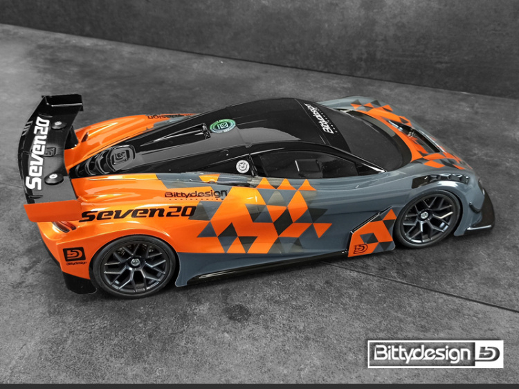 Bittydesign Body Seven20 (Clear) 1/10 GT 190mm - 9